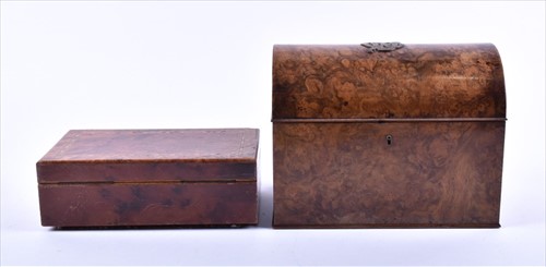 Lot 328 - A VictorianÂ burr walnut stationary box by...