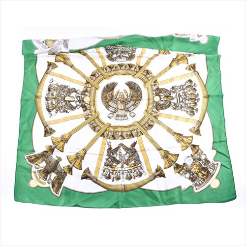 Lot 337 - Two vintage Hermes silk scarves to include one...