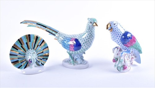 Lot 290 - A collection of three Herend porcelain animals...