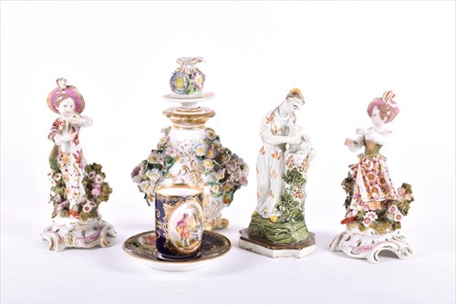 Lot 293 - A pair of 18th century Bow porcelain figures...