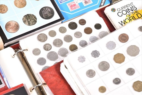 Lot 418 - A large quantity of coins and stamps to...