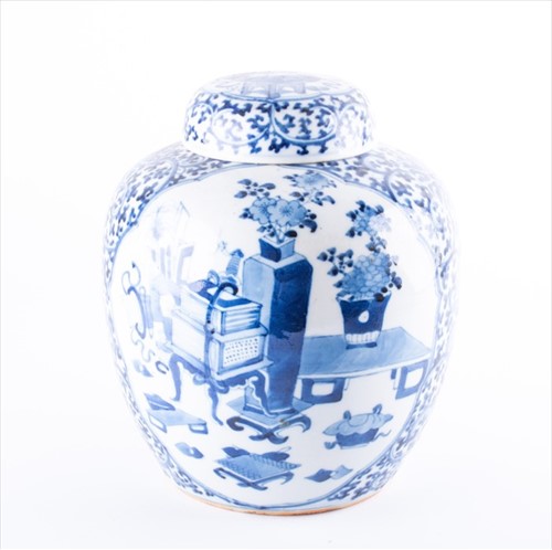 Lot 65 - A 19th century Chinese blue and white ginger...