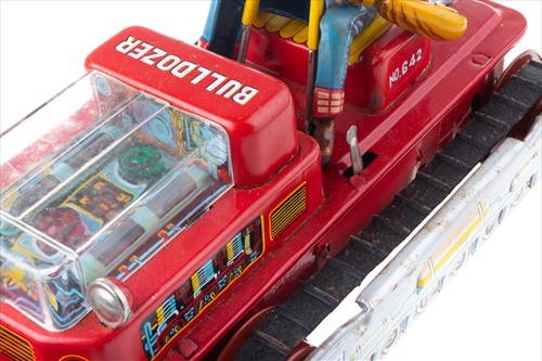 Lot 191 - A Japanese tinplate Magic Action Bulldozer in...