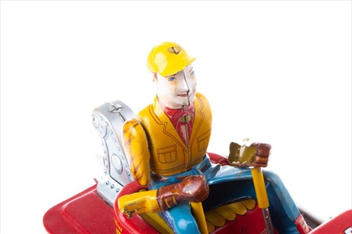 Lot 191 - A Japanese tinplate Magic Action Bulldozer in...