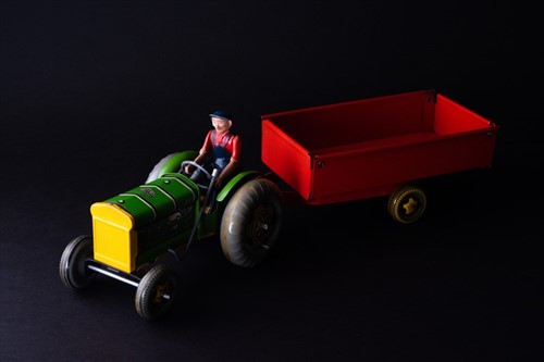 Lot 191 - A Japanese tinplate Magic Action Bulldozer in...