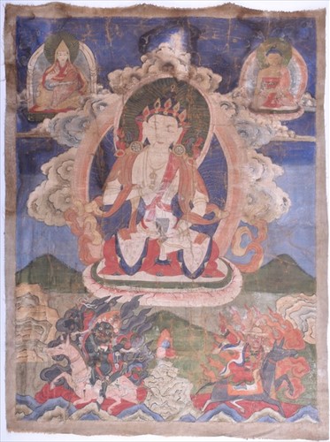 Lot 144 - An early Tibetan Thangka of Buddha Shakyamuni...
