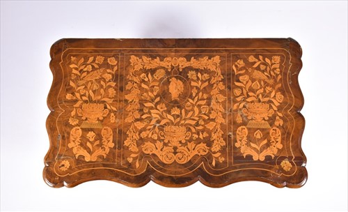 Lot 11 - A 19th century Dutch marquetry and walnut...