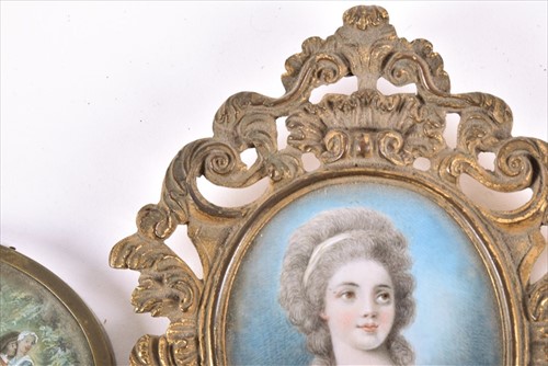 Lot 118 - A mid 19th century portrait miniature of a...