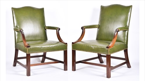 Lot 158 - A pair of George III style mahogany...