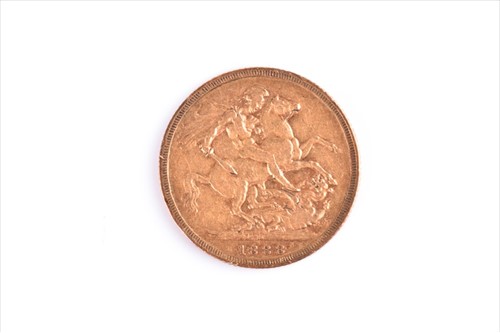 Lot 307 - A Victorian gold full sovereign dated 1888.