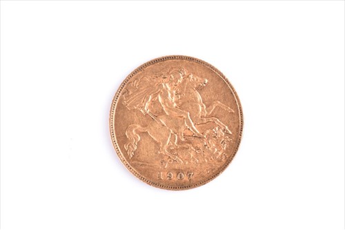 Lot 527 - An Edwardian half sovereign dated 1907.