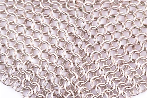 Lot 638 - Tiffany & Co. A silver mesh bib necklace with...