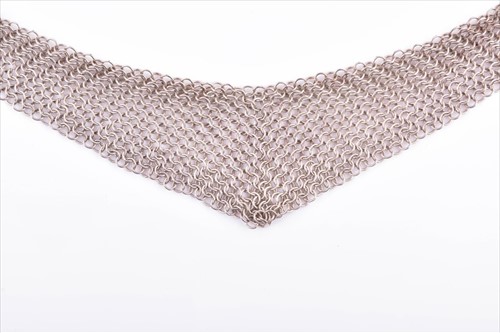 Lot 638 - Tiffany & Co. A silver mesh bib necklace with...