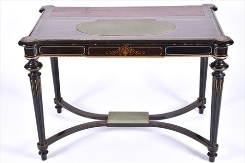 Lot 167 - An Aesthetic Movement ebonised desk with...