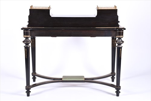 Lot 167 - An Aesthetic Movement ebonised desk with...