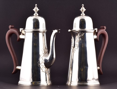 Lot 477 - An Elizabeth II silver coffee pot and...