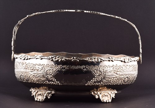 Lot 475 - A large silver-plated Continental swing handle...