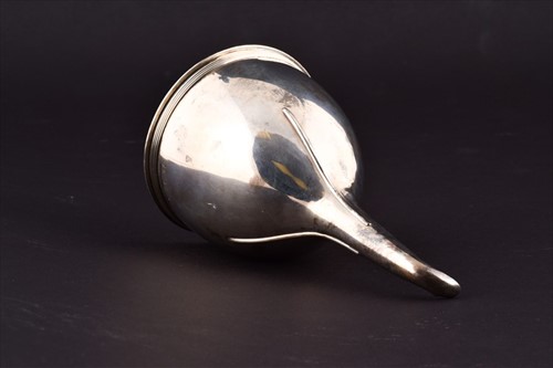 Lot 474 - A George III silver wine funnel London 1800,...