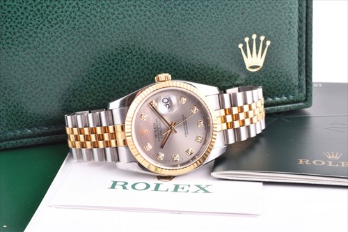 Lot 432 - A Rolex DateJust Rolesor ref. 116237 diamond...