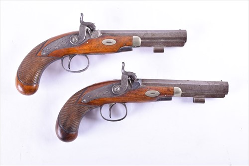 Lot 338 - A pair of duelling pistols by Conway with...