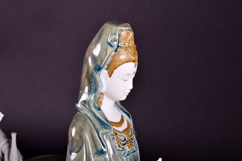 Lot 248 - Two Lladro porcelain models of 'Kwan Yin'...