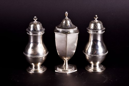 Lot 487 - A pair of George V silver sifters London 1929,...