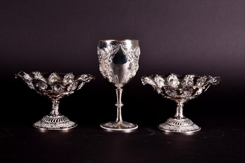 Lot 489 - A large Victorian silver goblet London 1870,...