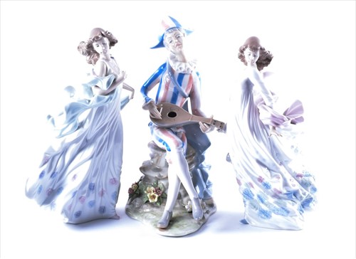 Lot 253 - Two large Lladro porcelain figures of 'Summer...