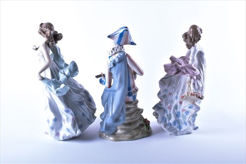 Lot 253 - Two large Lladro porcelain figures of 'Summer...