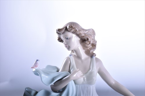 Lot 253 - Two large Lladro porcelain figures of 'Summer...