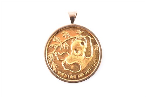 Lot 587 - A 1985 Chinese 100 Yuan gold coin (1 oz of...