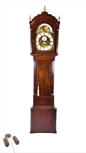 Lot 292 - A 19th century mahogany cased longcase clock...