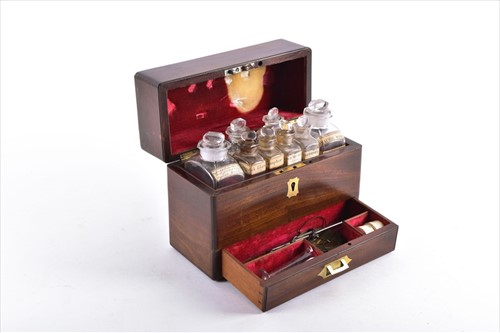 Lot 218 - A 19th century domestic small medicine chest...