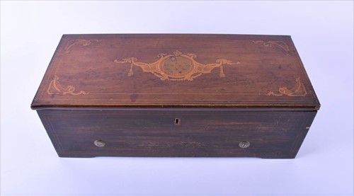 Lot 294 - A 19th century rosewood and inlaid cased Swiss...