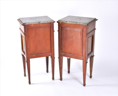 Lot 100 - Pair of 19th century French bedside cabinets...