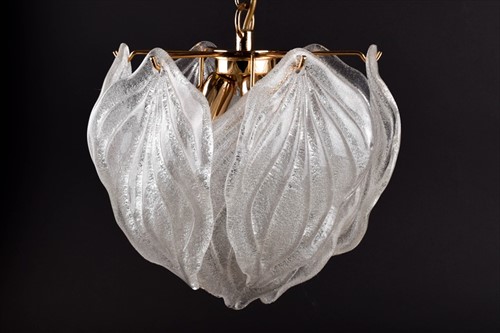Lot 129 - A modern Murano leaf form chandelier with two...
