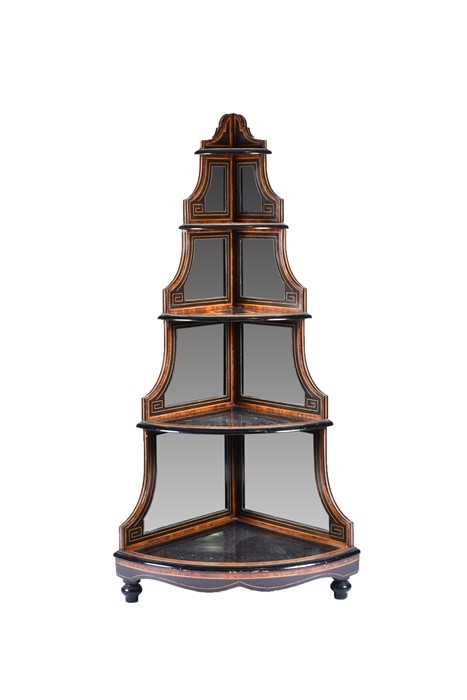 Lot 105 - A Victorian ebonised and inlaid five-tier...