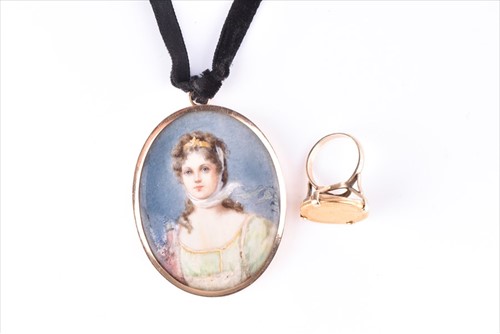 Lot 514 - A portrait miniature of Queen Louise of...