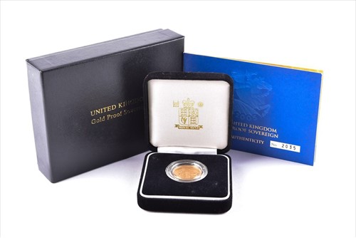 Lot 305 - A 2005 gold proof sovereign issued by the...