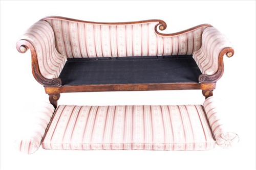 Lot 83 - A 19th century rosewood and brass inlaid sofa...