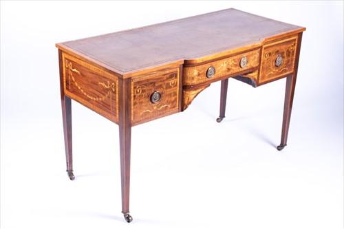 Lot 84 - An Edwardian satinwood marquetry inlaid...