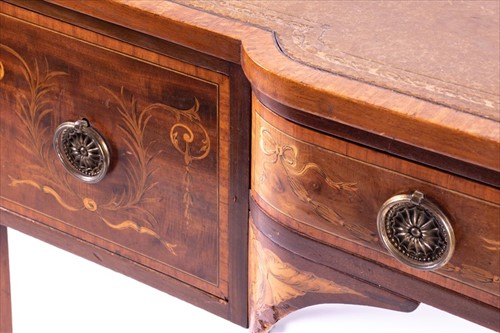 Lot 84 - An Edwardian satinwood marquetry inlaid...