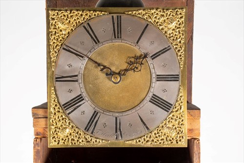 Lot 299 - A 19th century pine longcase clock the brass...