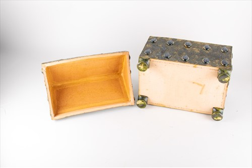 Lot 190 - An unusual folk art earthenware covered box...