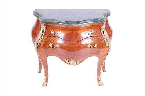 Lot 88 - A Louis XV style bombe commode with serpentine...