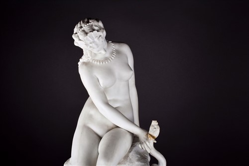 Lot 221 - A large parian sculpture of Leda and the Swan...