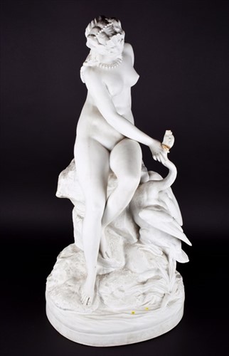 Lot 221 - A large parian sculpture of Leda and the Swan...