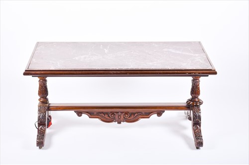 Lot 89 - A William IV period mahogany and marble top...