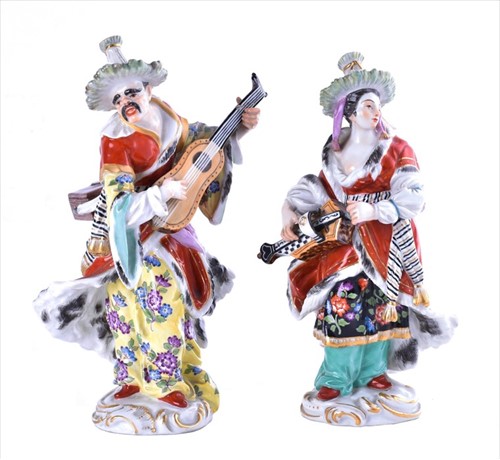 Lot 178 - A pair of 20th century Meissen porcelain...