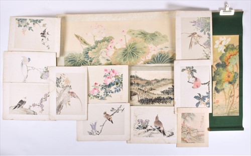 Lot 150 - A collection of Chinese painted scrolls...